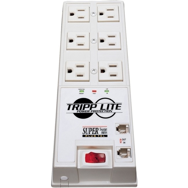Tripp Lite TR-6FM has 6 outlets, 6-ft. cord and space-saving right-angle plug.