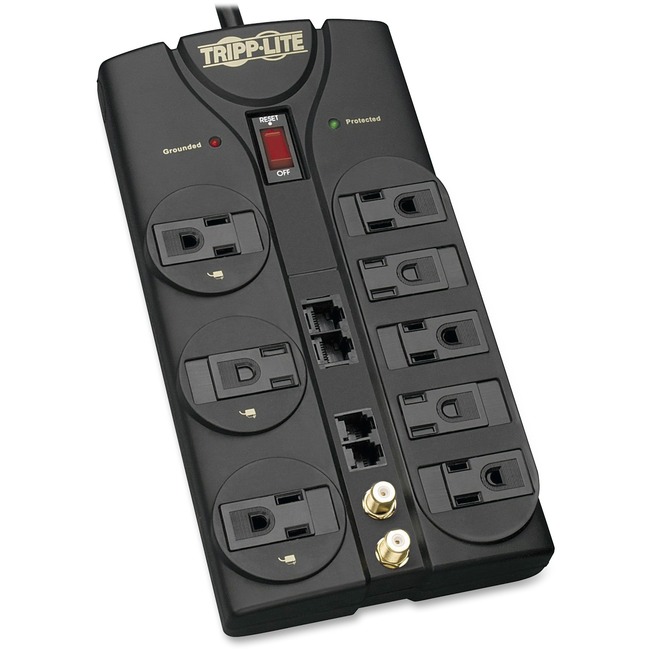 TV/Modem Surge Protector 8 Outlet, 3690 Joules, 10 Cord