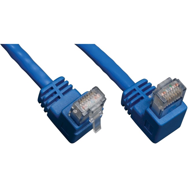 Tripp Lite 3ft Cat6 Gigabit Molded Patch Cable RJ45 Right Angle Down to Straight M