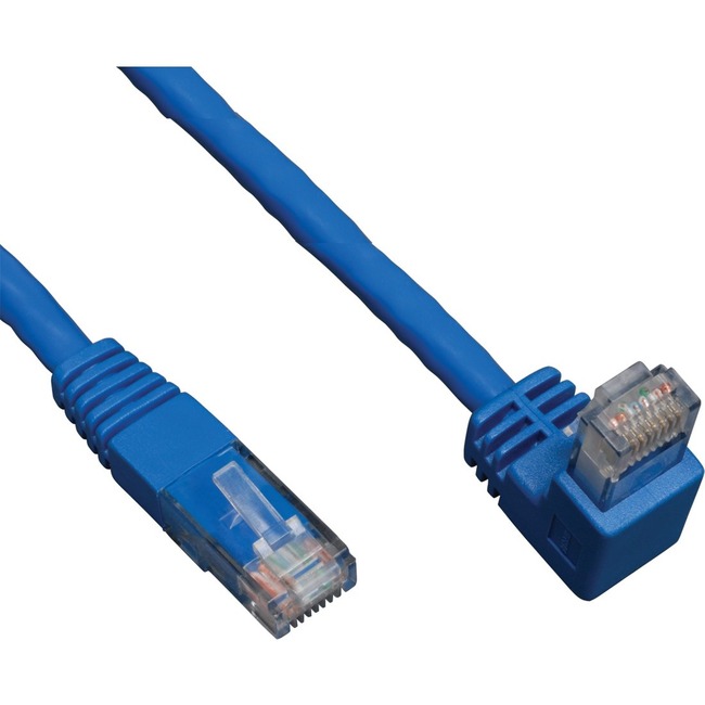 Tripp Lite 10ft Cat6 Gigabit Molded Patch Cable RJ45 Right Angle Down to Straight M