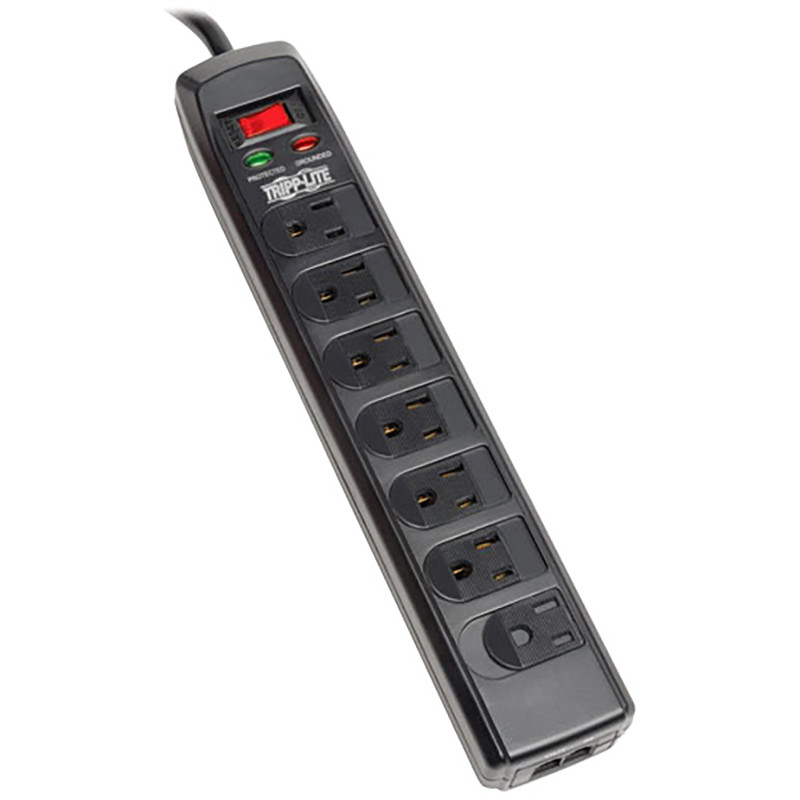 Tripp Lite SURGE PROTECTOR STRIP 120V 7 OUTLET RJ11 6FT CORD 1440J