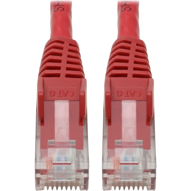 Tripp Lite Cat6 GbE Gigabit Ethernet Snagless Molded Patch Cable UTP Red RJ45 M