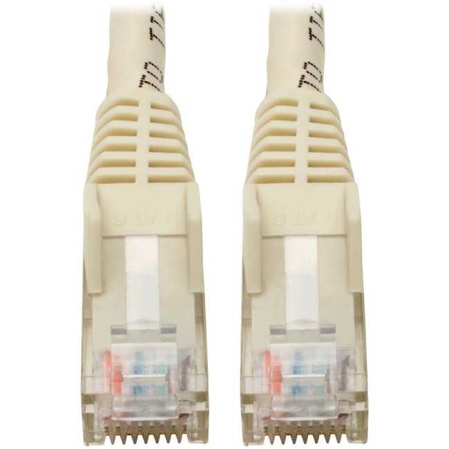 Tripp Lite Cat6 GbE Gigabit Ethernet Snagless Molded Patch Cable UTP White RJ45 M