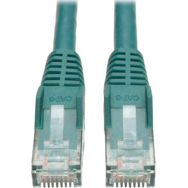 Tripp Lite Cat6 GbE Gigabit Ethernet Snagless Molded Patch Cable UTP Green RJ45 M
