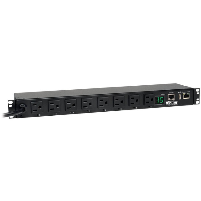 Tripp Lite PDU Switched 120V 1.4kW 15A 8 5-15R 5-15P LX Interface 1URM TAA