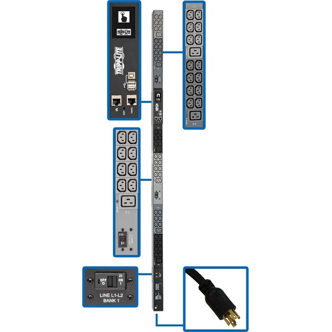Tripp Lite PDU3EVN10l1530B 48-Outlet PDU