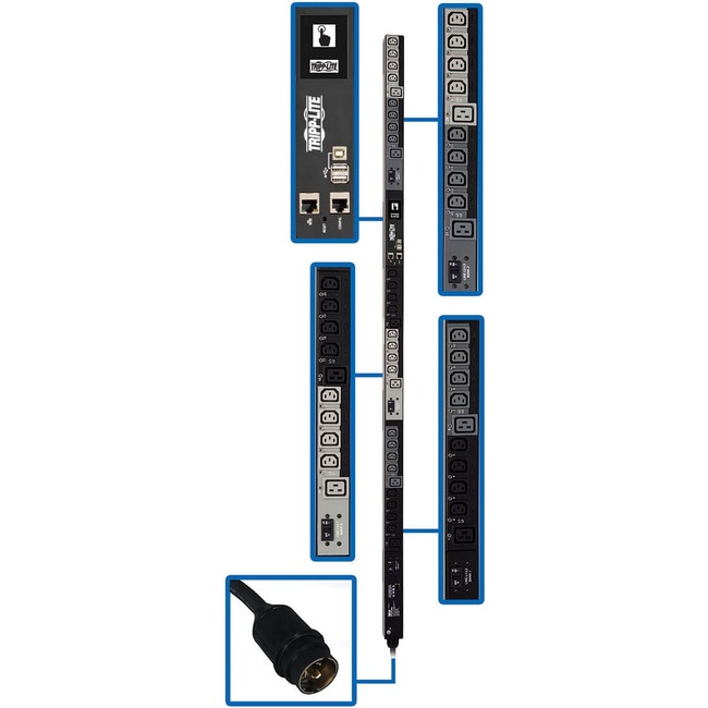 Tripp Lite PDU 3Phase Switched 14.5kW 208V/240V 6 C13 12 C19 50A CS8365C 0U.