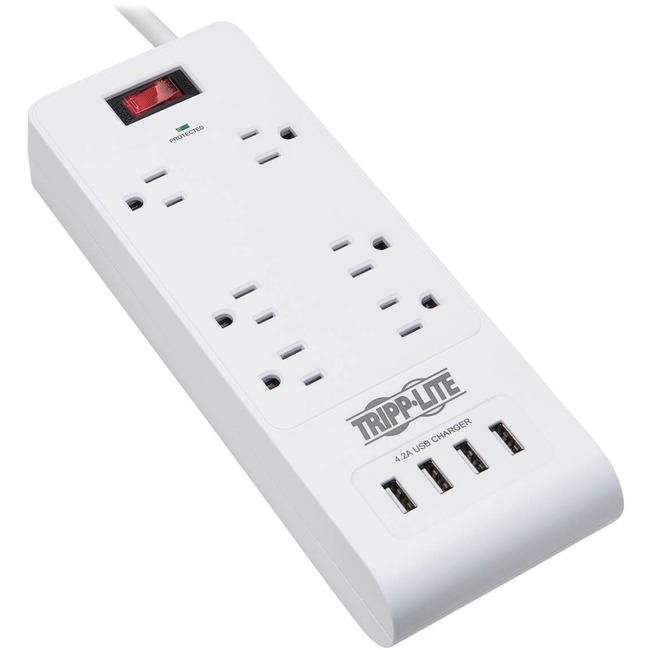 Tripp Lite 6-OUTLET SURGE PROTECTOR 4 USB PORTS WHT