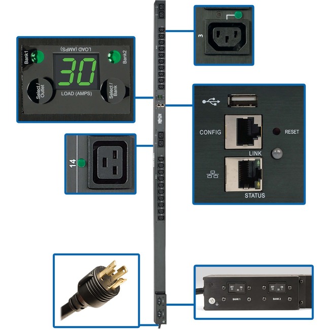 Tripp Lite PDU MONITORED 24 OUTLETS 208/240V 0URM