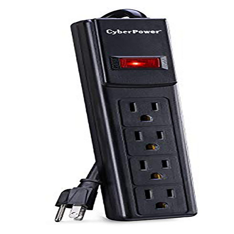 CyberPower CSB404 Essential Surge Protector, 450J/125V, 4 Outlets, 4ft Power Cord, Black
